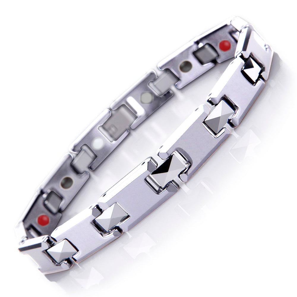 Tungsten Energy Bracelet 4-in-1. Silver color. Model TUB085S