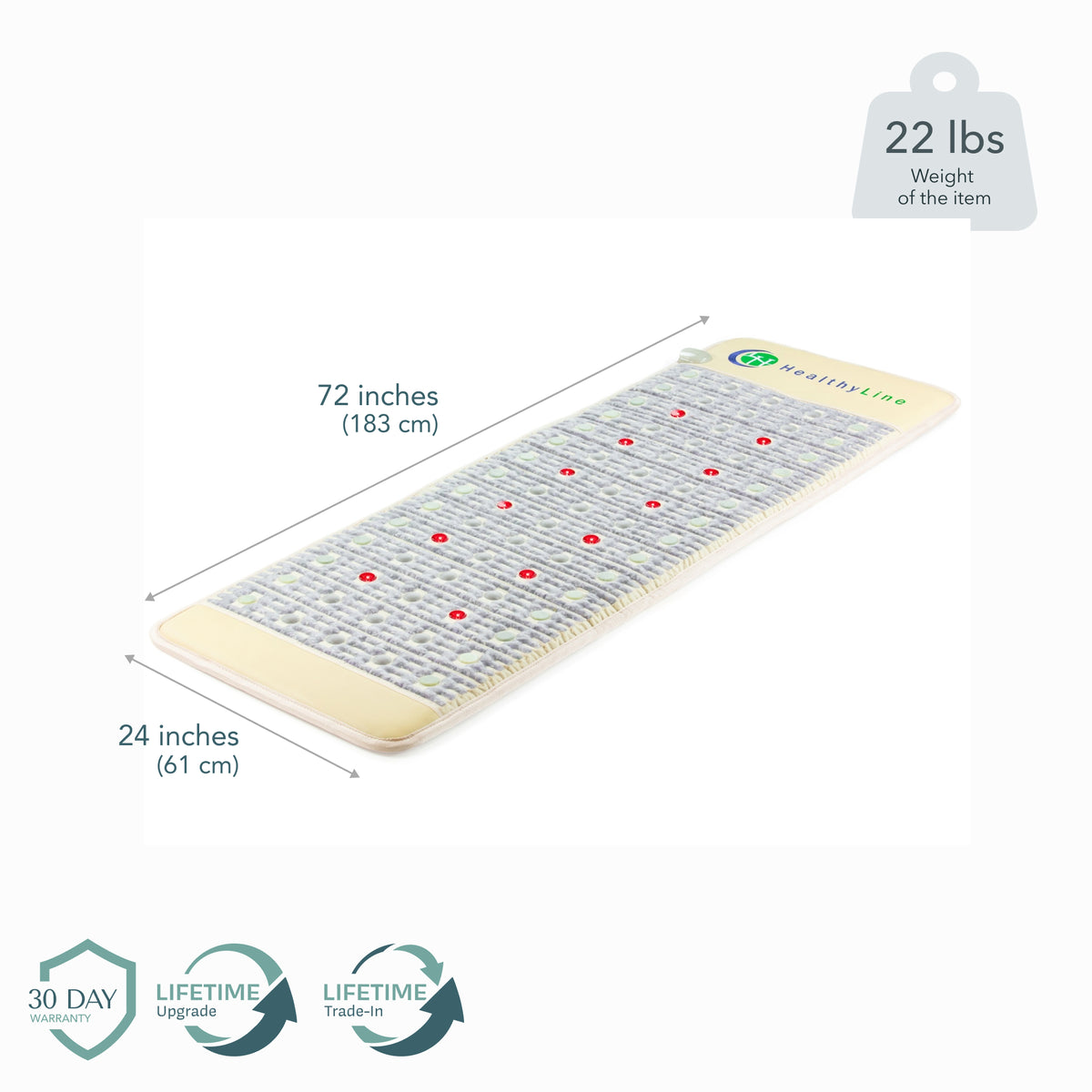 HealthyLine TAJ Mat 7224 Firm, 72 x 24 inches (183 x 61 cm), 22 lbs. 30-day warranty, lifetime upgrade and trade-in
