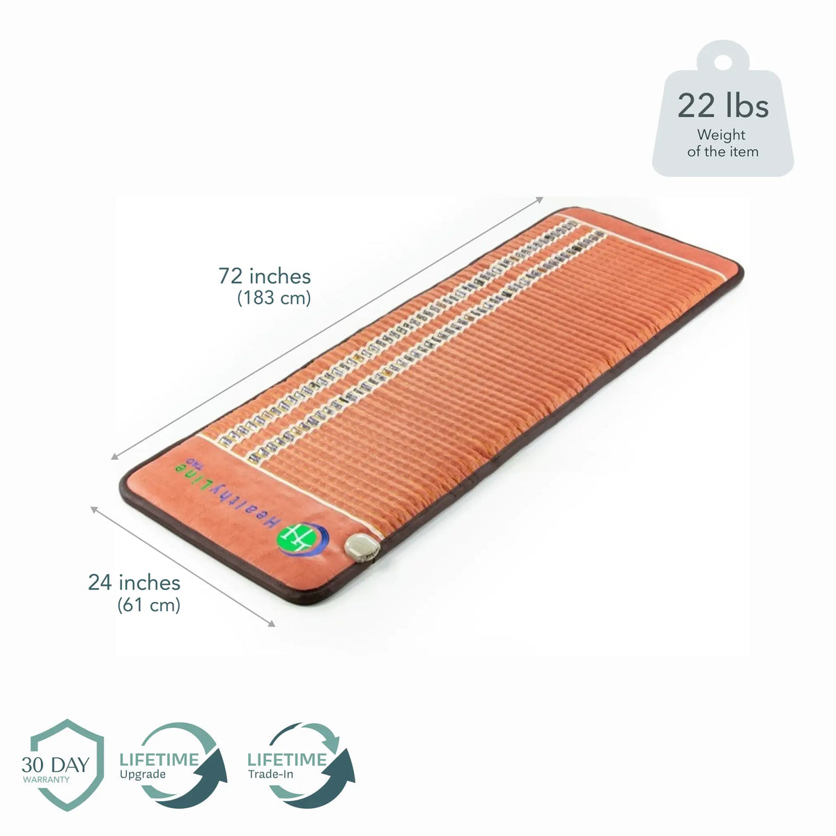 HealthyLine TAO Mat 7224 Firm, 72 x 24 inches (183 x 61 cm), 22 lbs. 30-day warranty, lifetime upgrade and trade-in
