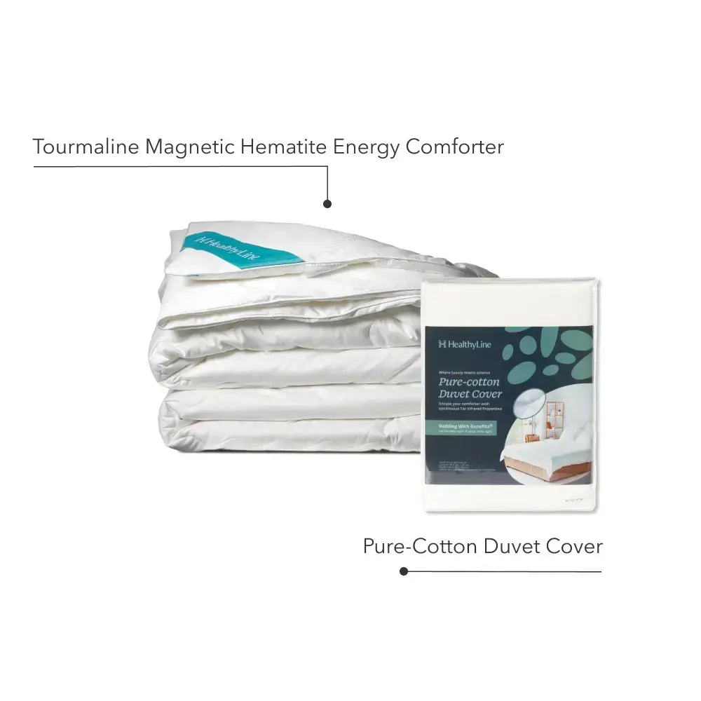 Tourmaline Magnetic Hematite Energy Comforter | Silk - BUY and GET pure cotton duvet cover for $20