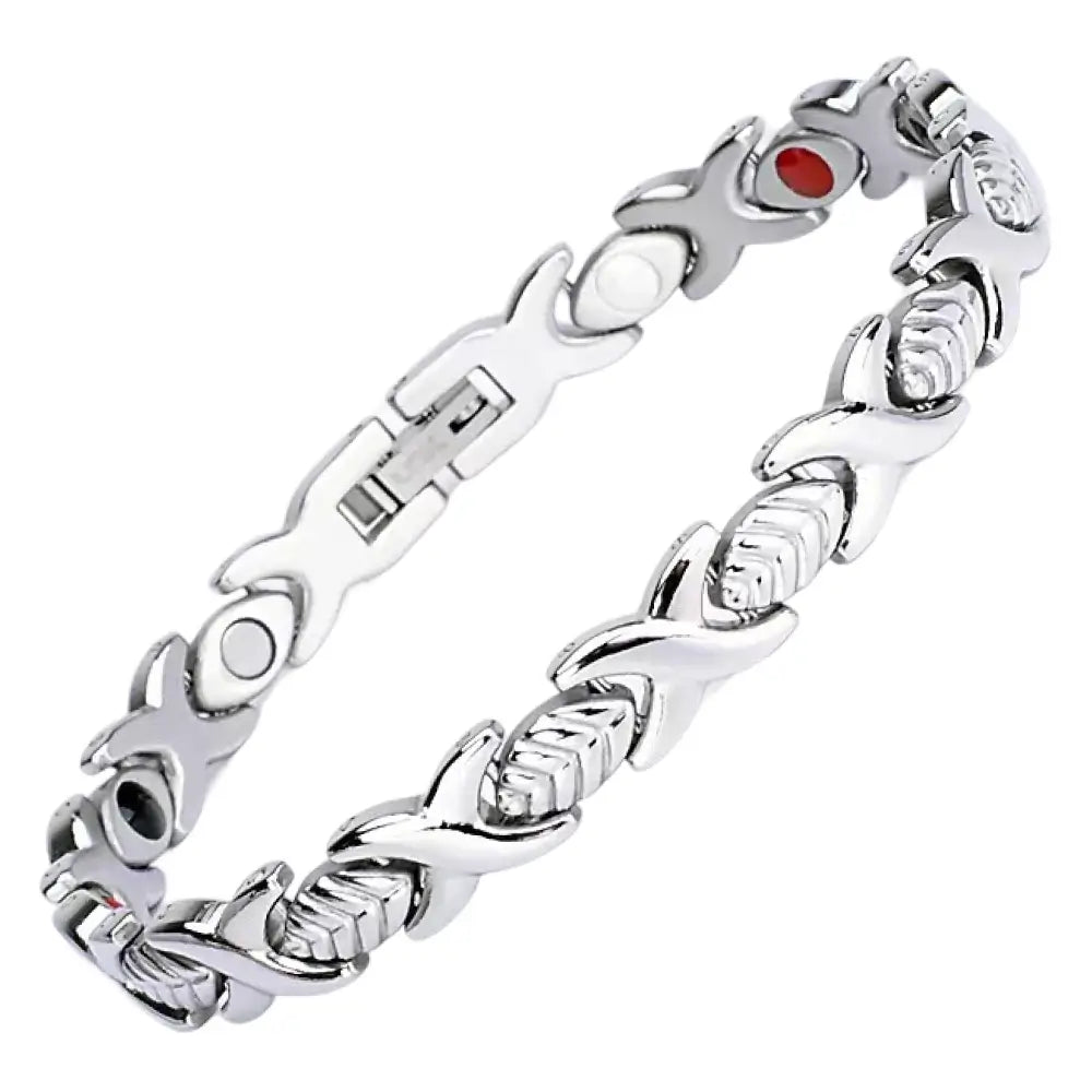 Stainless Steel Energy Bracelet 4-in-1. Silver color. Model BR-S-273