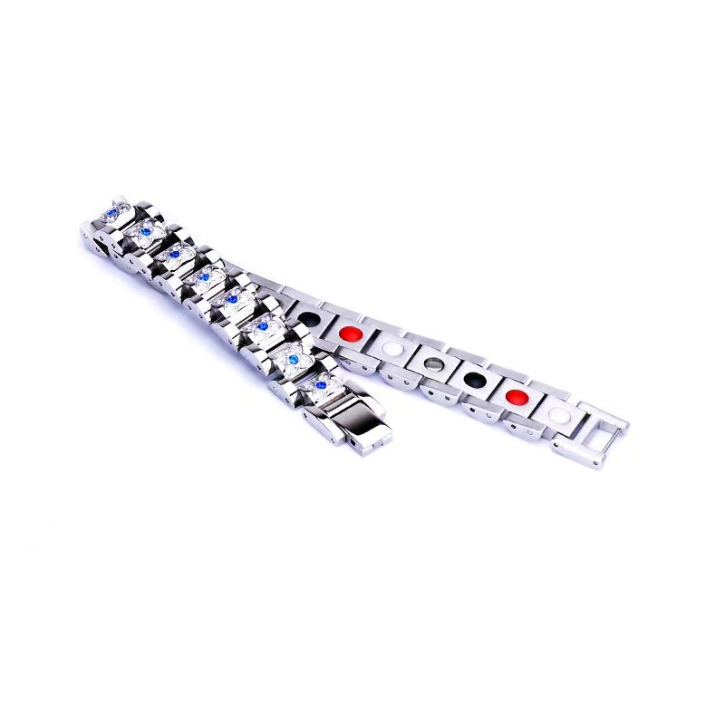 
                  
                    Stainless Steel Magnetic/Energy Bracelet with Crystals. 3 Colors available. Model YYG233
                  
                