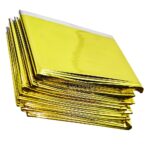 Heat Reflective Survival Mylar Thermal Space Blanket Body Wrap 84x84 Silver Gold (10)