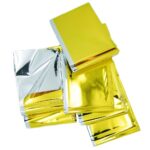 Heat Reflective Survival Mylar Thermal Space Blanket Body Wrap 84x84 Silver Gold (2)